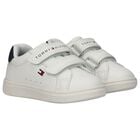 Boys White Logo Trainers, 1, hi-res