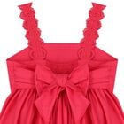 Girls Pink Pleated Satin Dress, 1, hi-res
