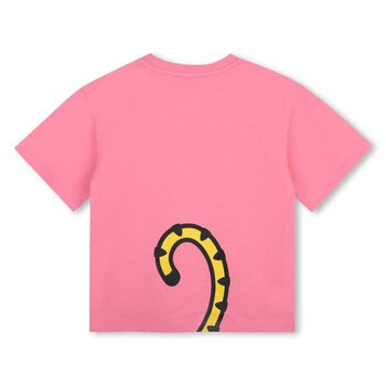 Girls Pink Tiger Logo T-Shirt
