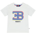 تيشيرت أولاد بالشعار باللون الابيض, 1, hi-res