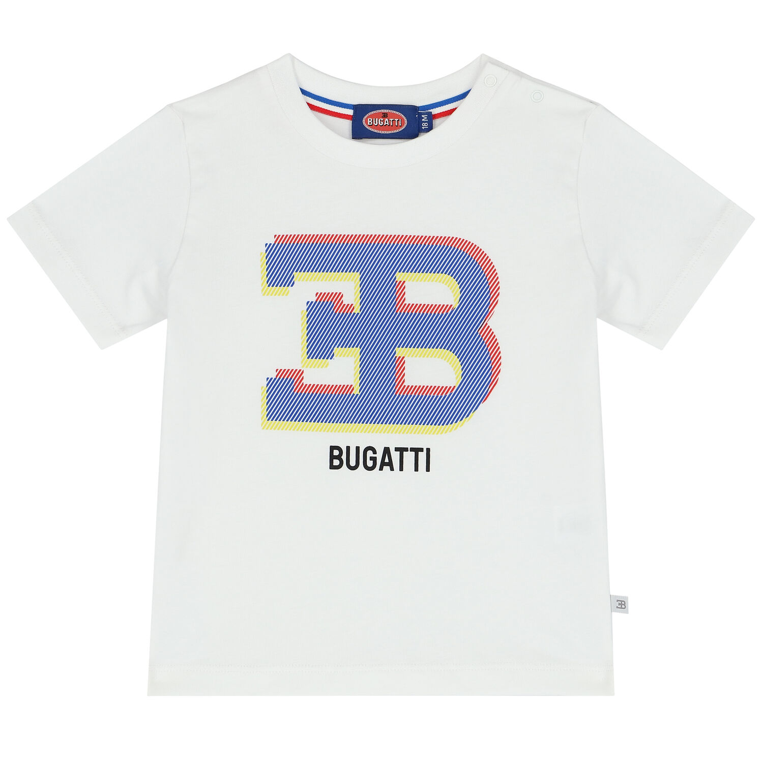 تيشيرت أولاد بالشعار باللون الابيض, 1, hi-res