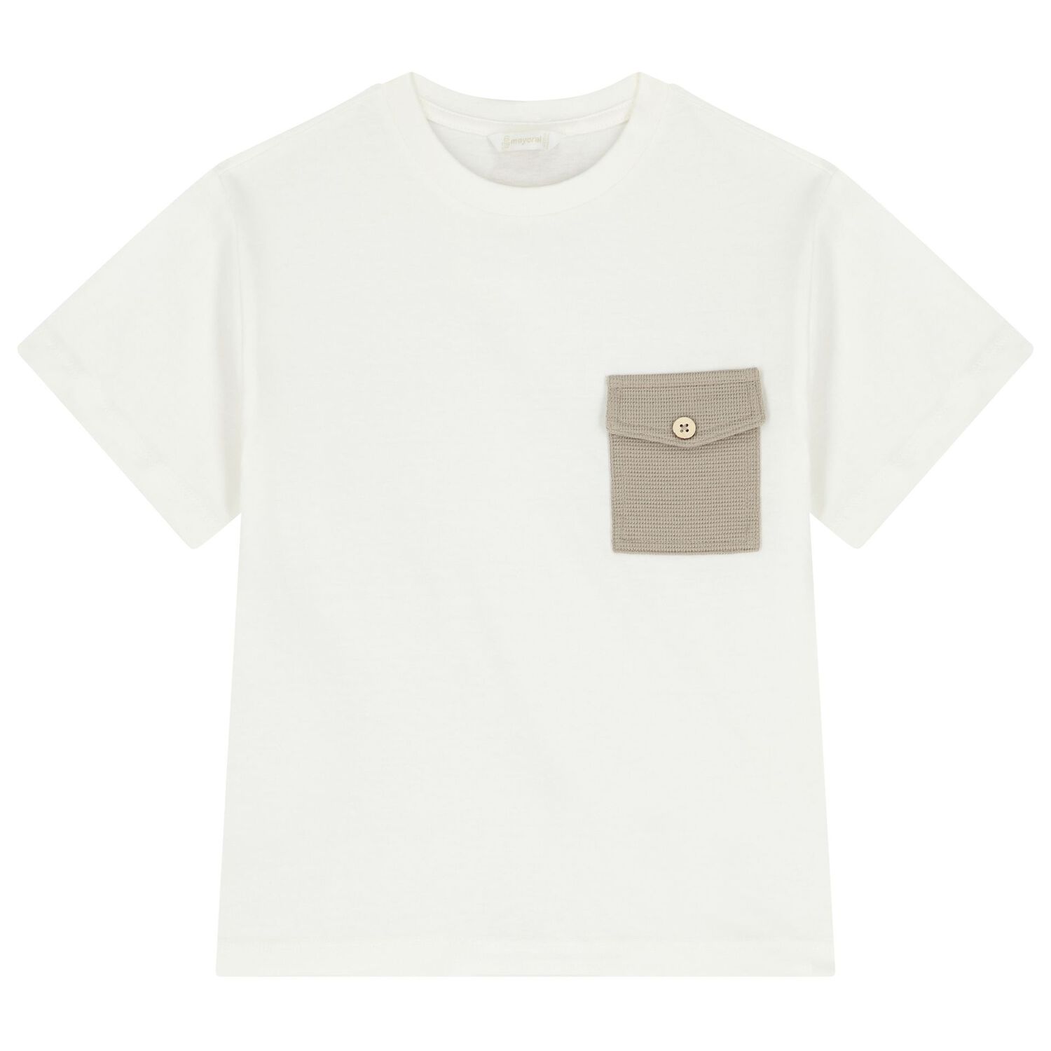 طقم شورت أولاد باللون الأبيض والبيج, 1, hi-res