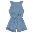 Girls Blue Striped Playsuit, 1, hi-res