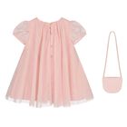 Younger Girls Pink Tulle Dress Set, 1, hi-res