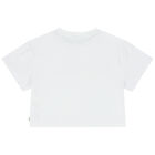 Girls White Logo Crop Top, 1, hi-res