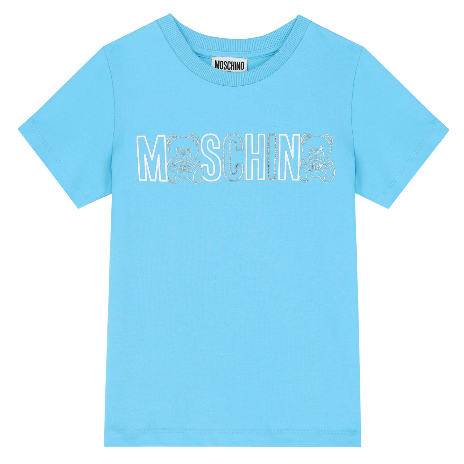 تيشيرت بالشعار باللون الأزرق, 1, hi-res