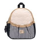Girls Black & Beige Quilted Backpack, 1, hi-res