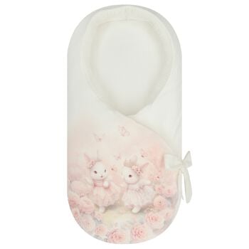 مدس بطعبة أرانب للبنات باللون العاجي 