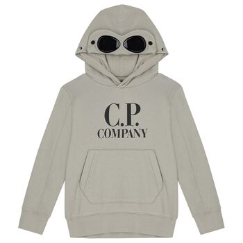 Boys Grey Logo Hooded Top