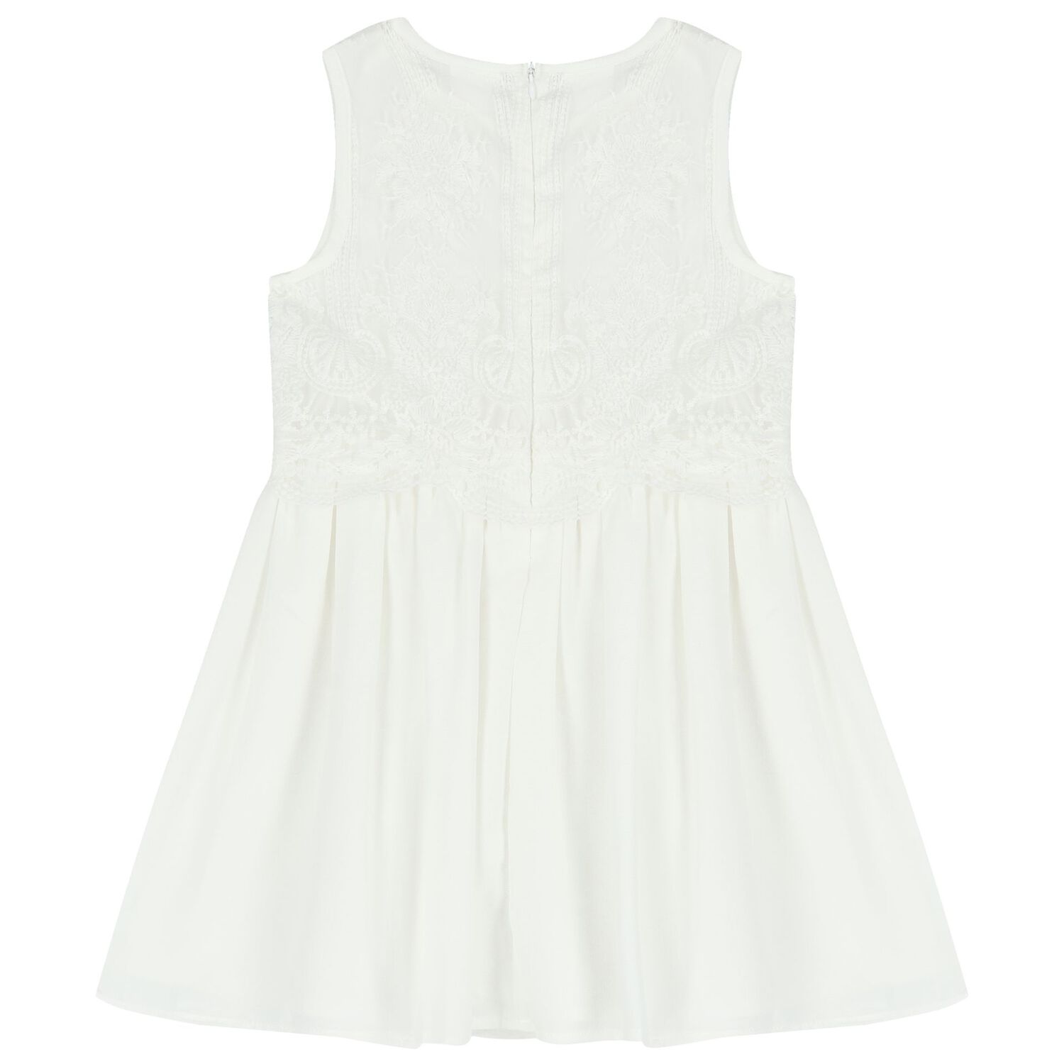 Girls White Chiffon Dress, 1, hi-res image number null