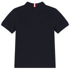 Boys Navy Blue Logo Polo Shirt, 2, hi-res