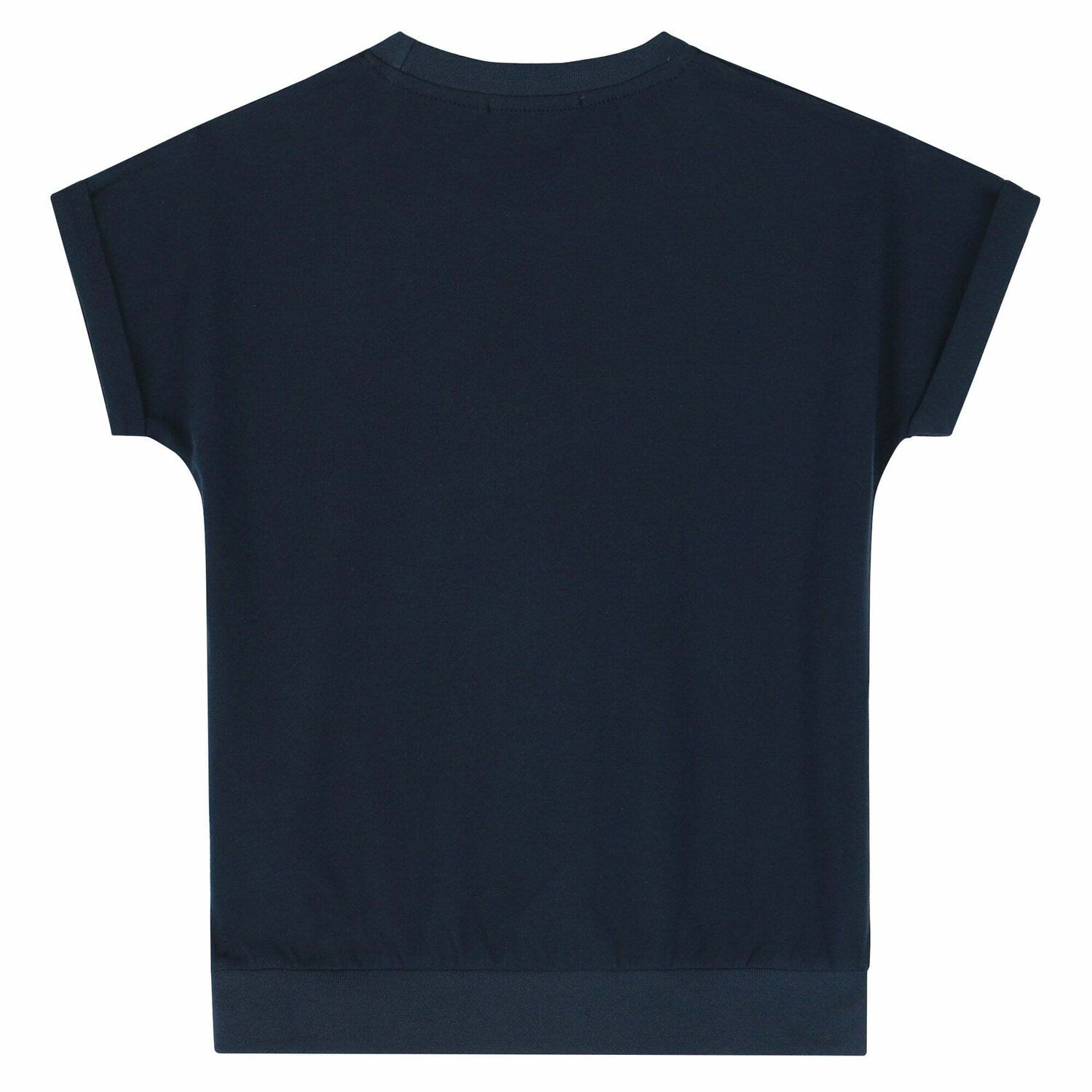 تيشيرت بالشعار باللون الكحلى للبنات, 1, hi-res