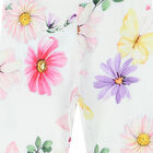 Girls White Floral Leggings, 1, hi-res
