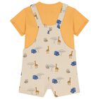 Younger Boys Orange & Beige Safari Dungaree Set, 1, hi-res