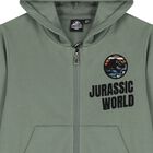 Boys Green Dinosaur Hooded Zip Up Top, 1, hi-res
