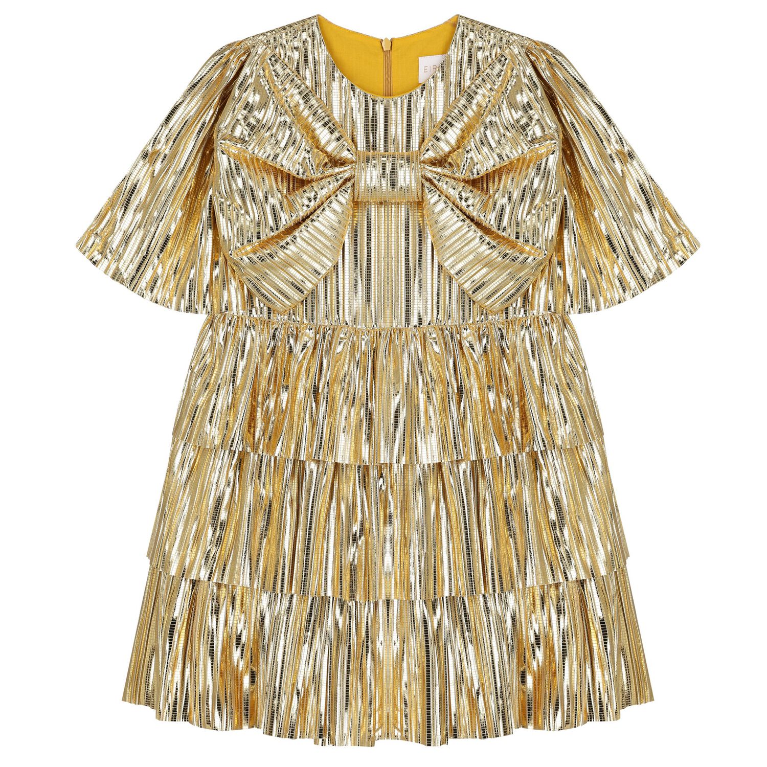 فستان بنات متعدد الطبقات باللون الذهبي اللامع, 1, hi-res image number null