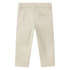 Younger Boys Beige Chino Trousers, 1, hi-res