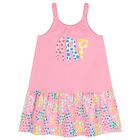 Girls Pink Logo Dress, 1, hi-res
