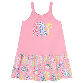 Girls Pink Logo Dress