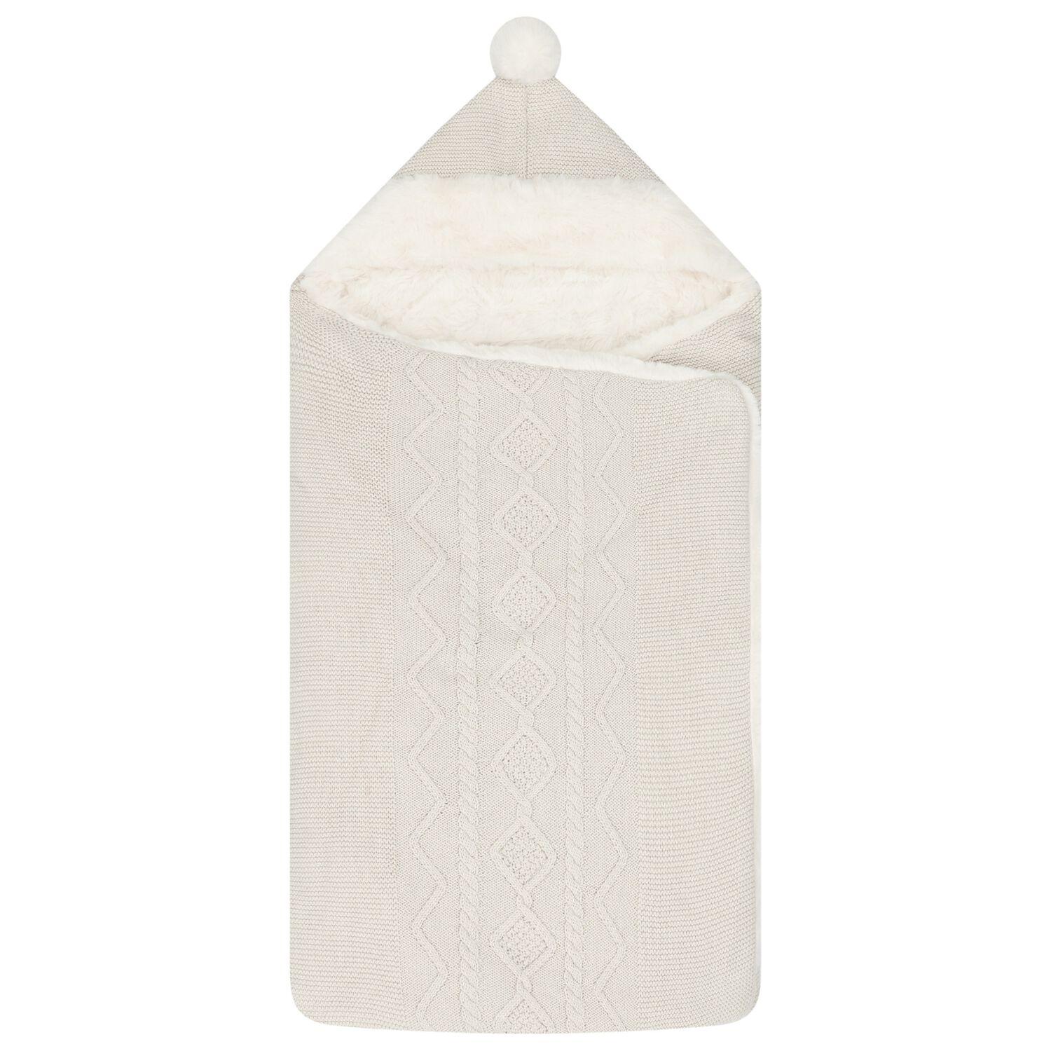 Ivory Knitted Baby Nest, 2, hi-res