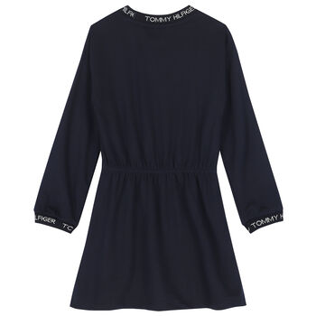 Girls Navy Logo Dress