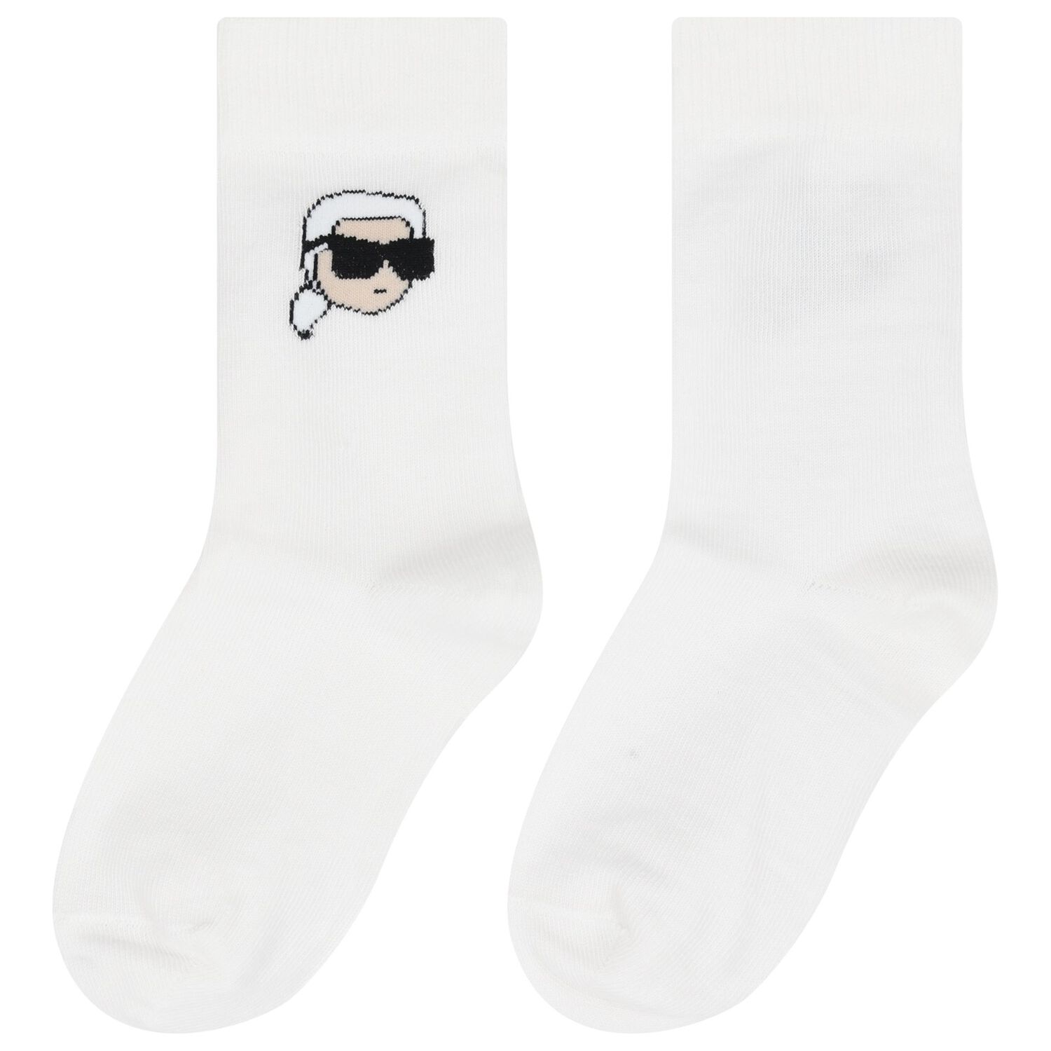 White Karl Ikonik Logo Socks (2 Pack), 1, hi-res image number null