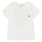 Girls White Sequin Wings T-Shirt, 1, hi-res