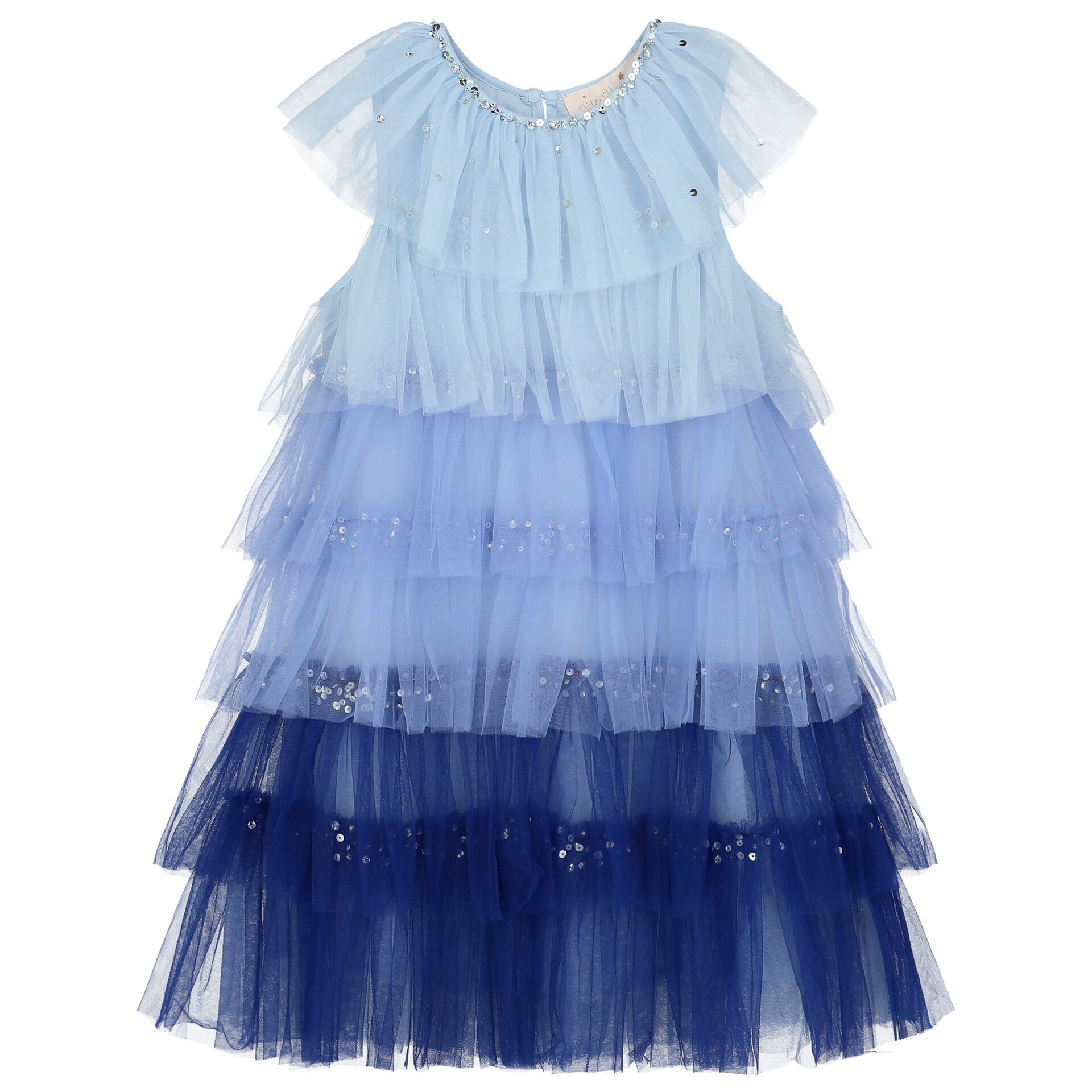 Tutu Du Monde Girls Blue Navy Embellished Tulle Dress Junior Couture UAE
