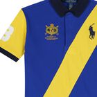 فستان بنات بالشعار باللون الاصفر والازرق , 1, hi-res