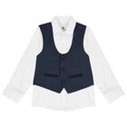 Boys Navy & White Suit Set, 1, hi-res