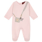 Baby Girls Pink Logo Bag Babygrow, 1, hi-res