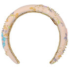 Girls Pink Floral Sequins & Beads Headband, 1, hi-res