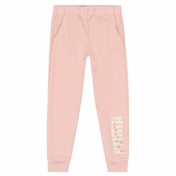 Girls Pink Logo Joggers