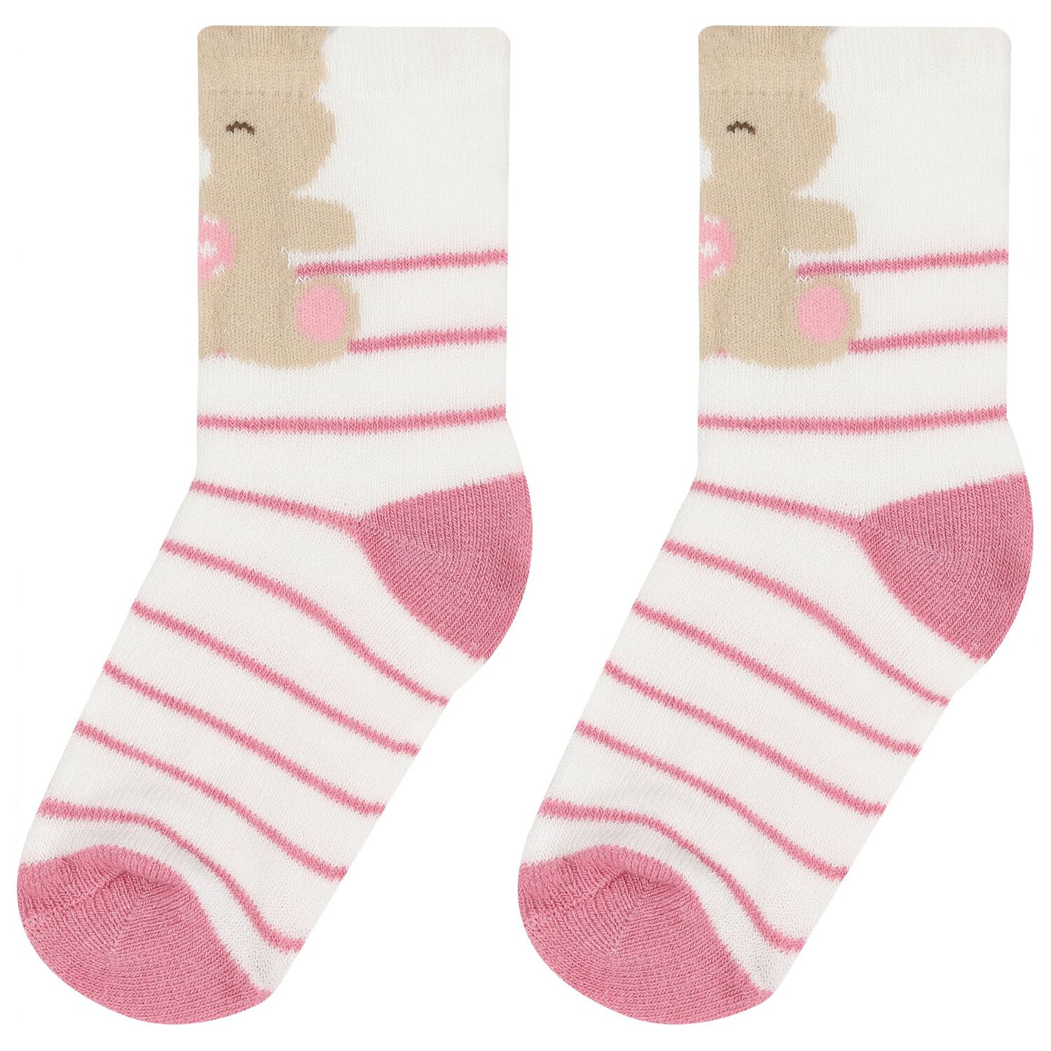 Baby Girls Pink & White Socks (4 Pack), 3, hi-res