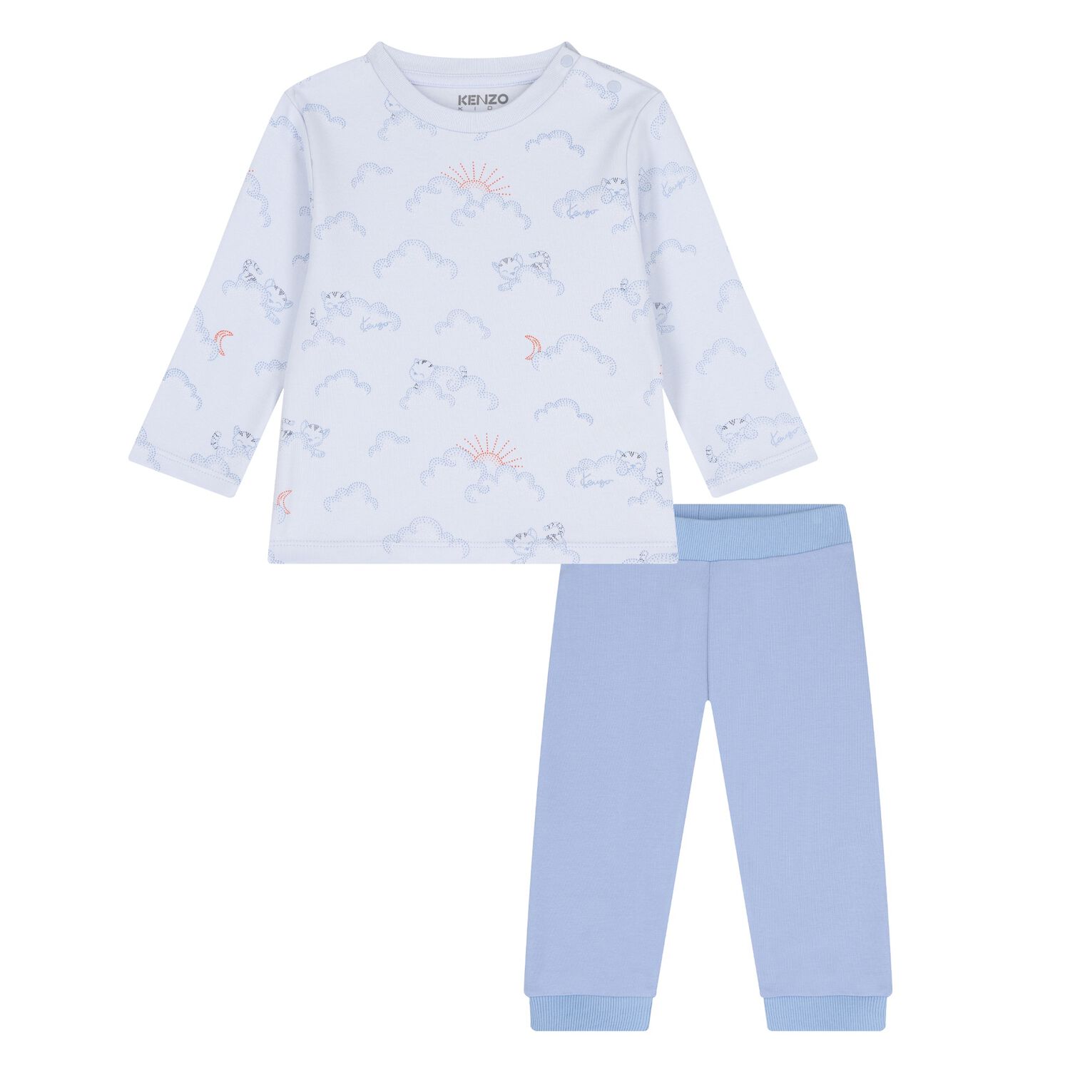 Younger Boys Blue Clouds Trousers Set, 1, hi-res