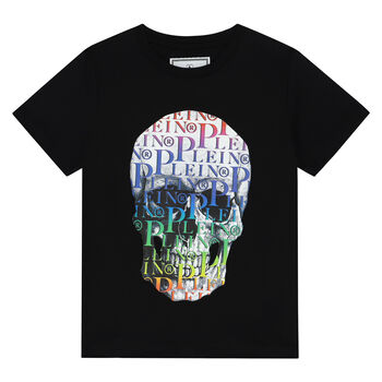Boys Black Skull Logo T-Shirt