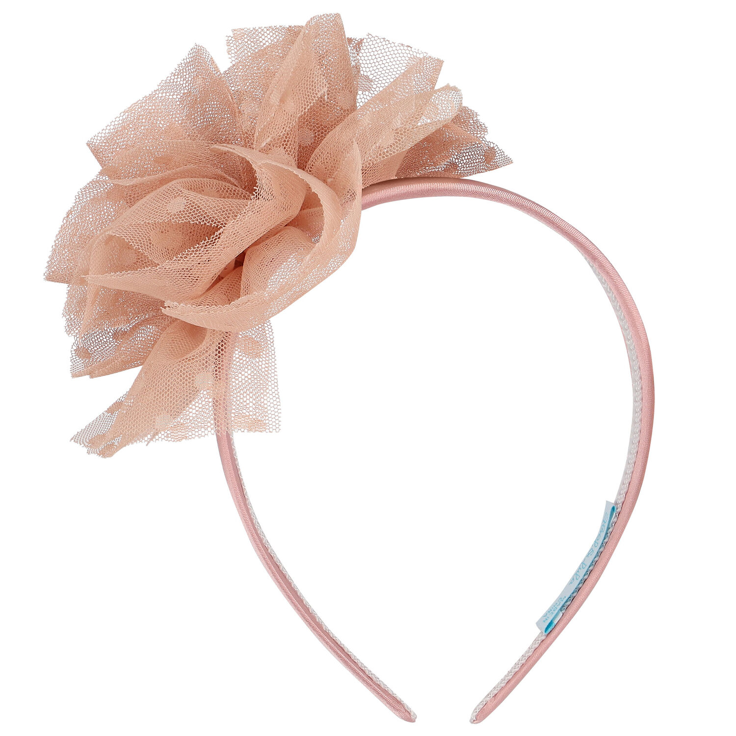 Girls Pink Tulle Flower Headband, 1, hi-res