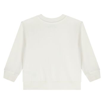 Baby Boys White Teddy Bear Logo Sweatshirt