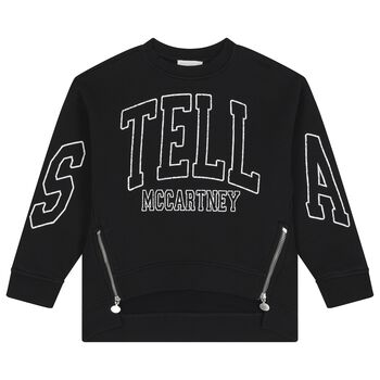 Girls Black Logo Sweatshirt