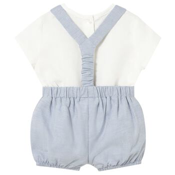 Baby Boys White & Blue Shorts Set 