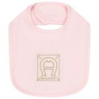 Baby Girls Pink Logo Bib, 3, hi-res