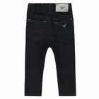 Younger Boys Navy Logo Jeans, 1, hi-res