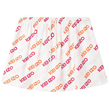Girls White Logo Skirt