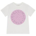 Girls White Logo T-Shirt, 1, hi-res