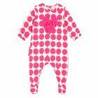 Baby Girls White & Pink Babygrow, 1, hi-res