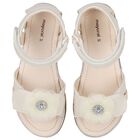 صندل بنات بطبعة الزهور باللون الأبيض , 1, hi-res
