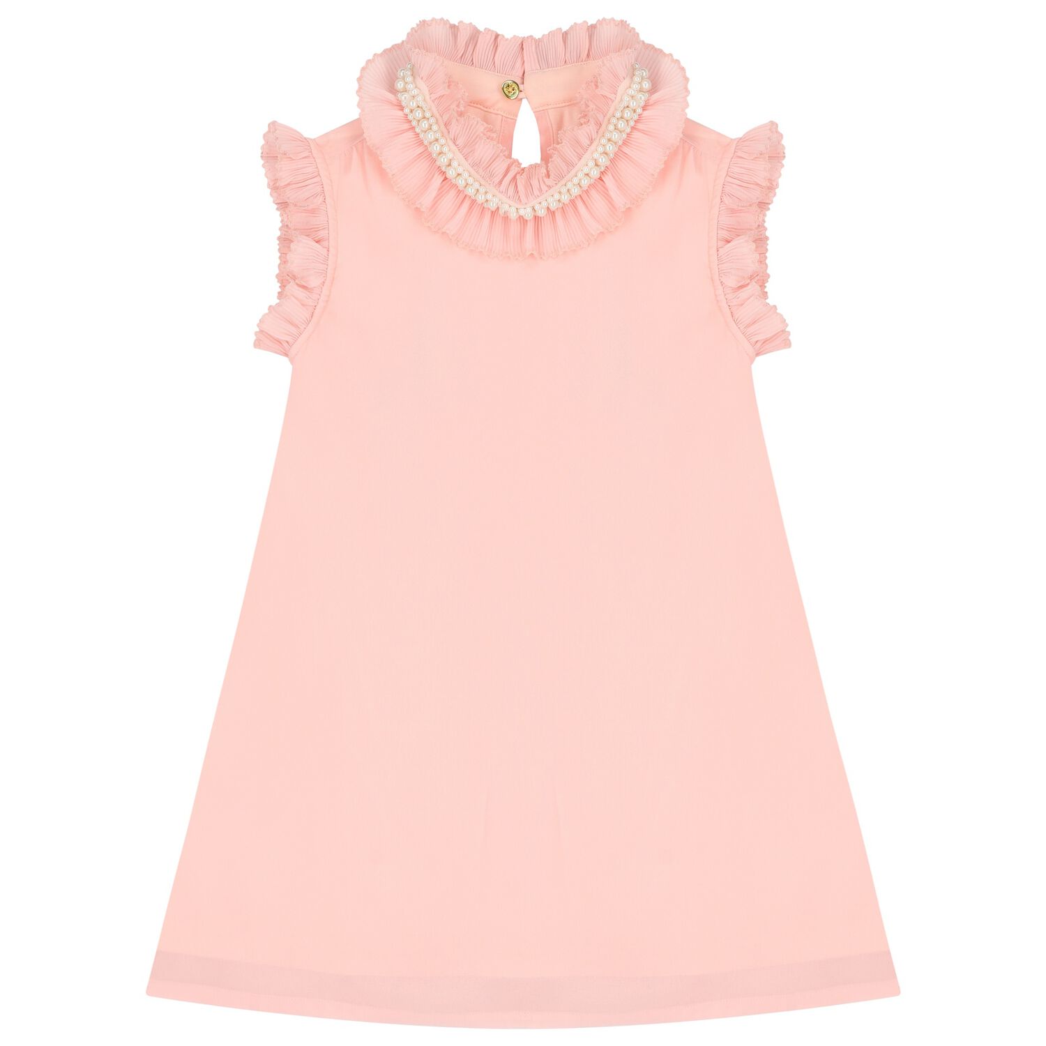 Girls Pink Ruffled Dress, 1, hi-res