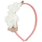 Girls Pink Floral Headband, 1, hi-res
