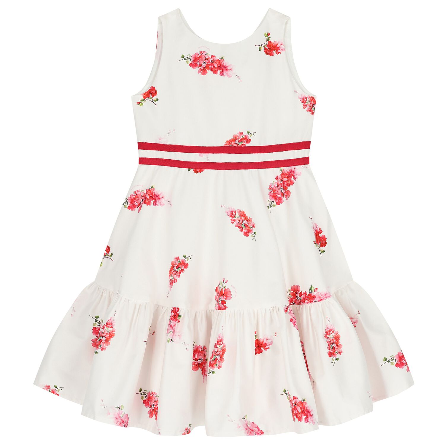 Girls White & Pink Floral Dress, 1, hi-res