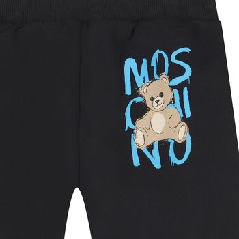 Black Teddy Bear Logo Joggers